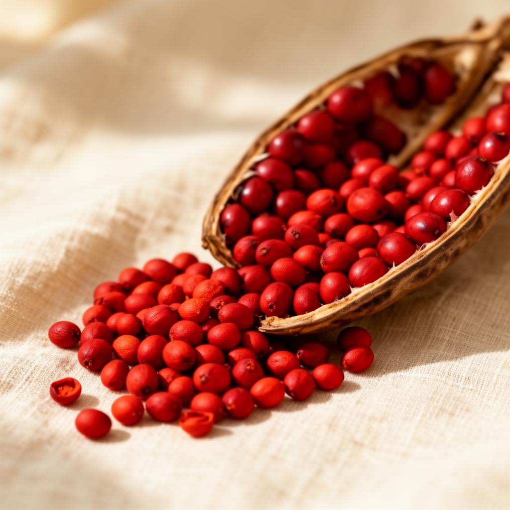 Urucum seeds — the heart of the Brazilian tanning ritual