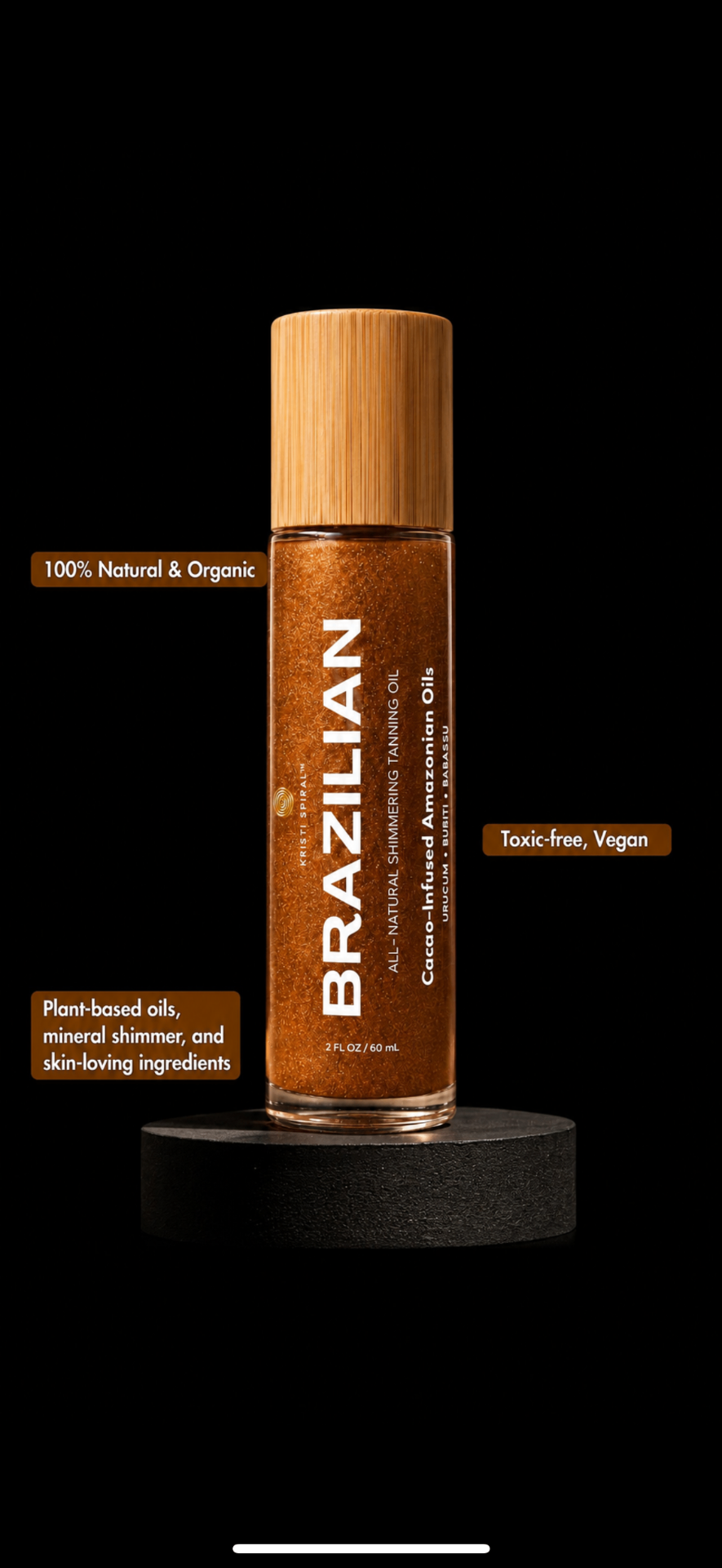 Brazilian Tanning Oil — 100% natural, vegan, plant-based